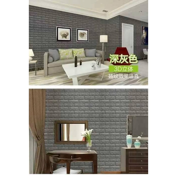  3D  Foam  Bricks Sticker Wallpaper  Soundproofing Shopee  